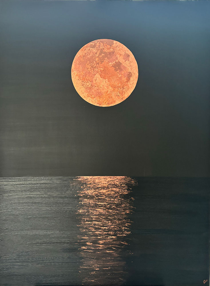 Georgina Pearce marbella artists Blood moon over seas